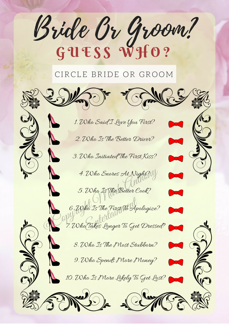 3 Bridal Shower Game Printables Mark Anthony Entertainment